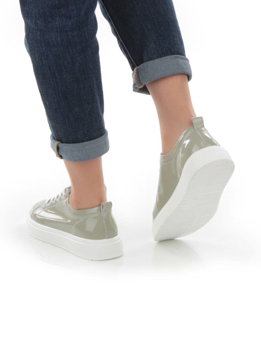 05-HY21-5D GRAY GREEN Кроссовки женские (натуральная кожа)