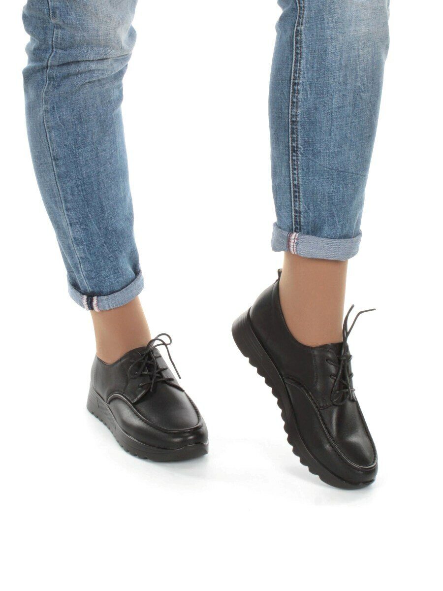 03-5308 BLACK Полуботинки женские (натуральная кожа)