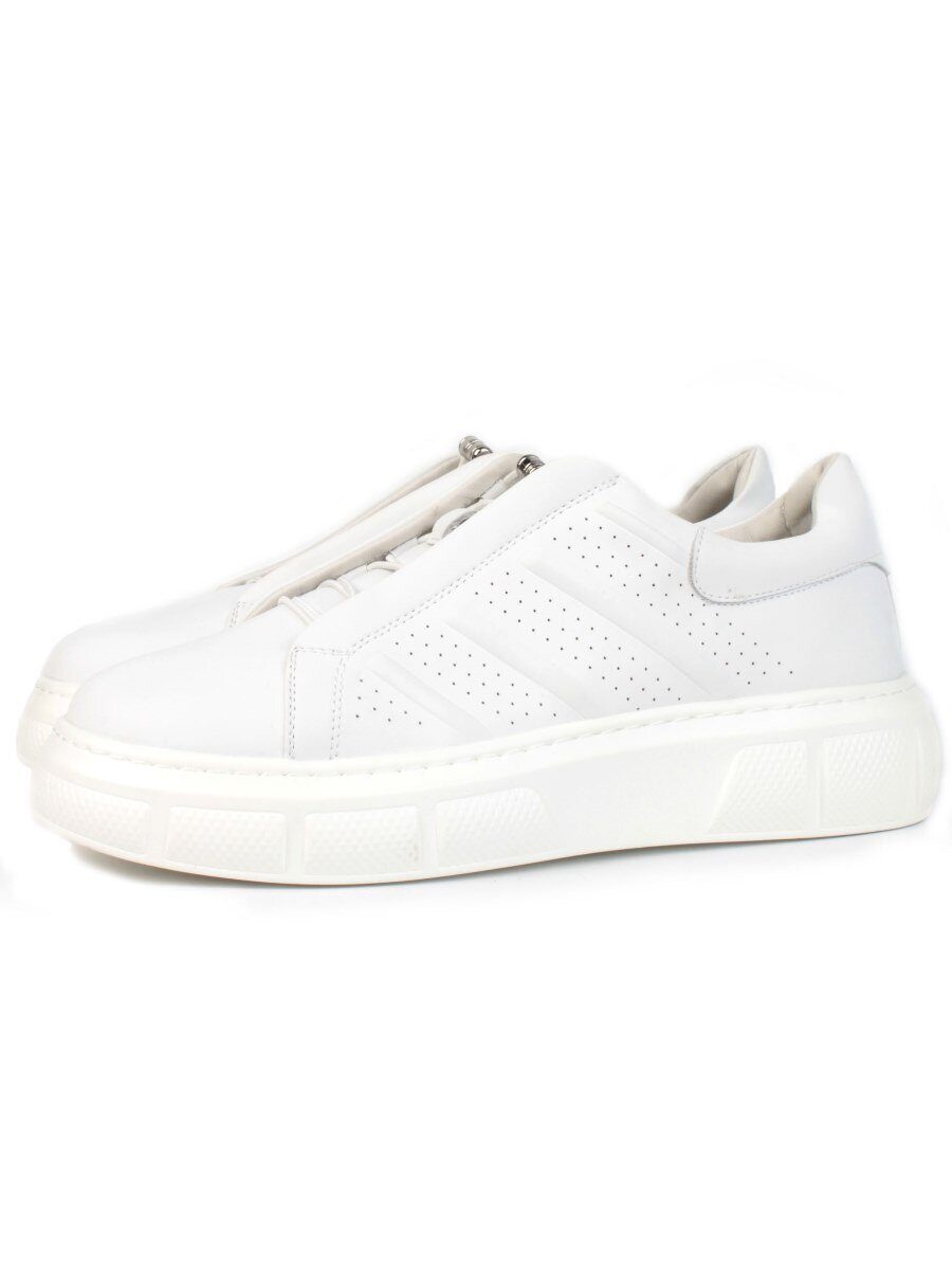 05-PDL256-1 WHITE Кроссовки женские (натуральная кожа)