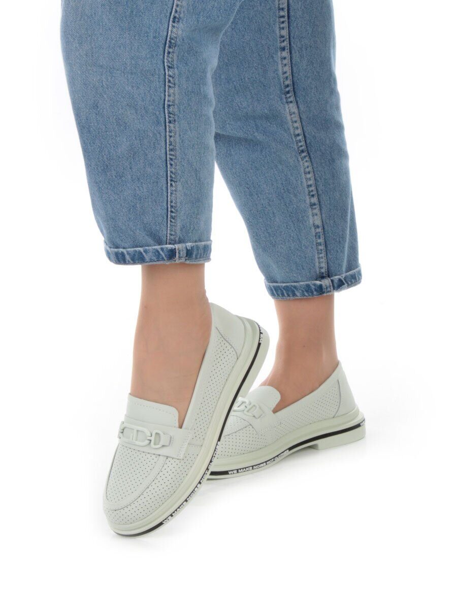 03-PDD170-6 LT. GREEN Лоферы женские (натуральная кожа)