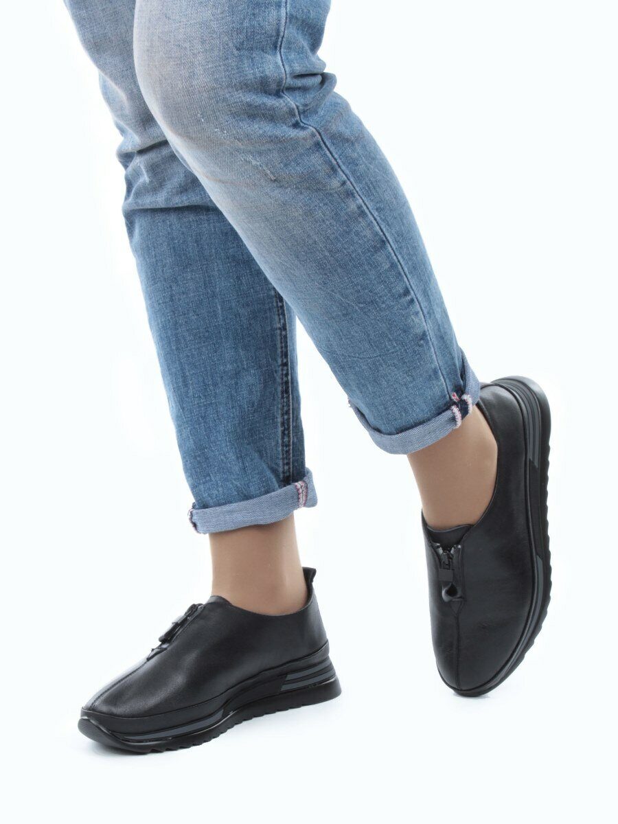 03-5019 BLACK Полуботинки женские (натуральная кожа)