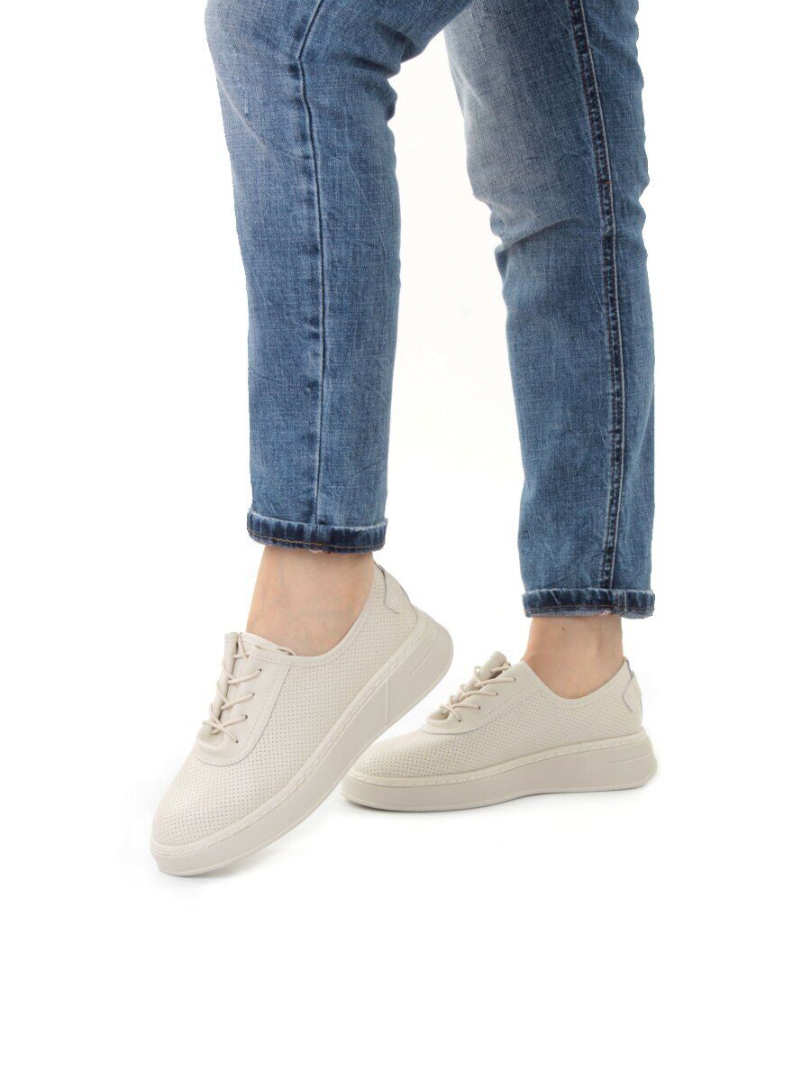 03-YE287-6 BEIGE Полуботинки женские (натуральная кожа)