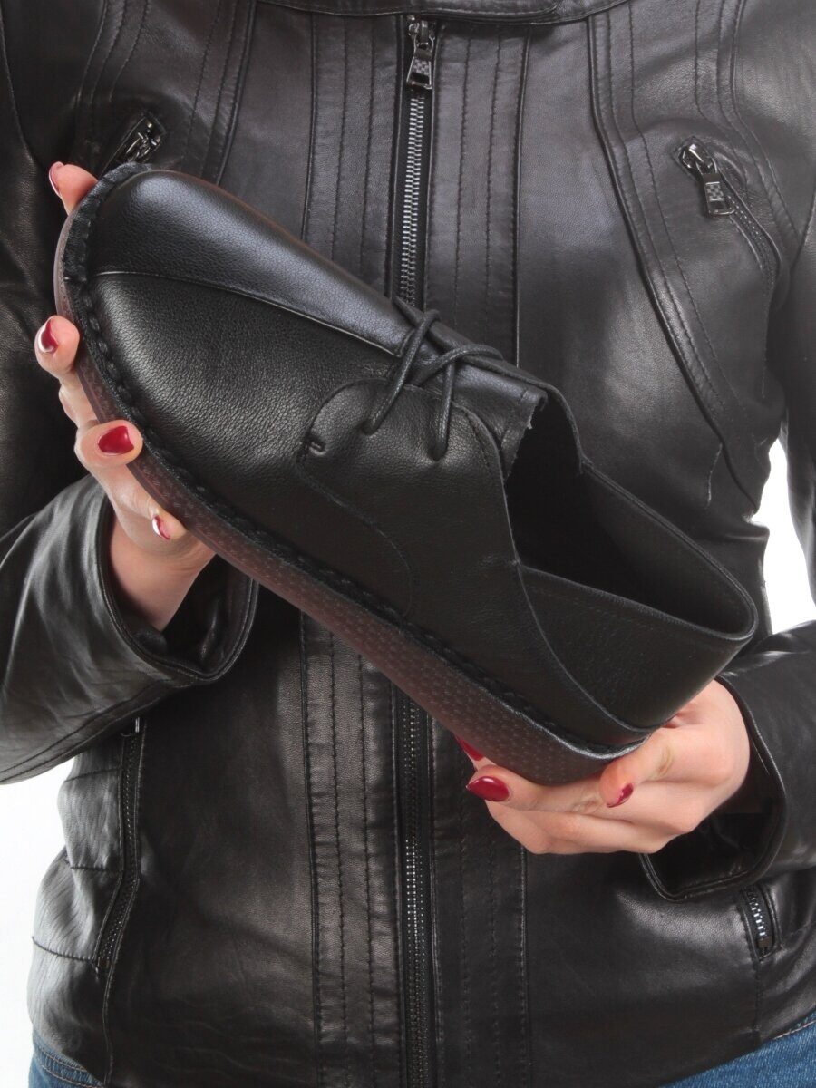 03-5905 BLACK Полуботинки женские (натуральная кожа)