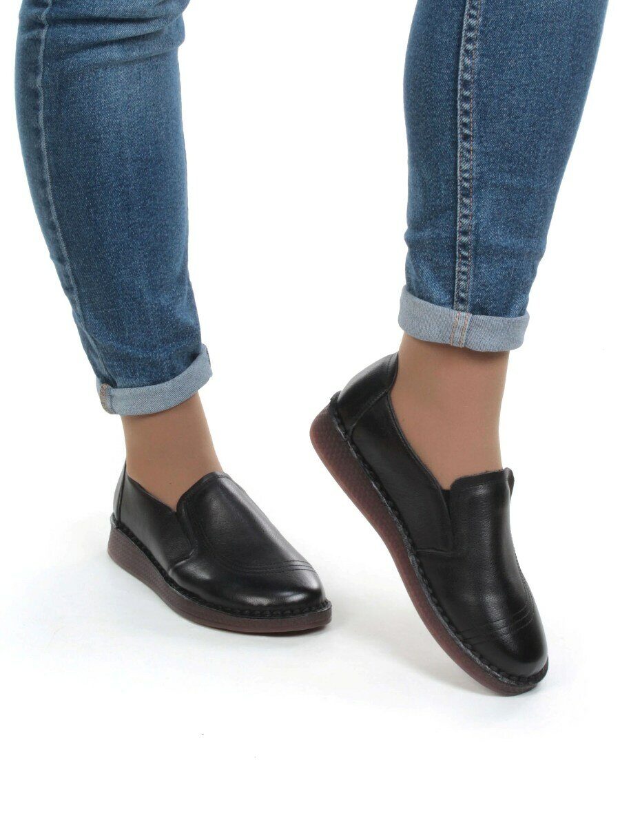 03-5905 BLACK Полуботинки женские (натуральная кожа)