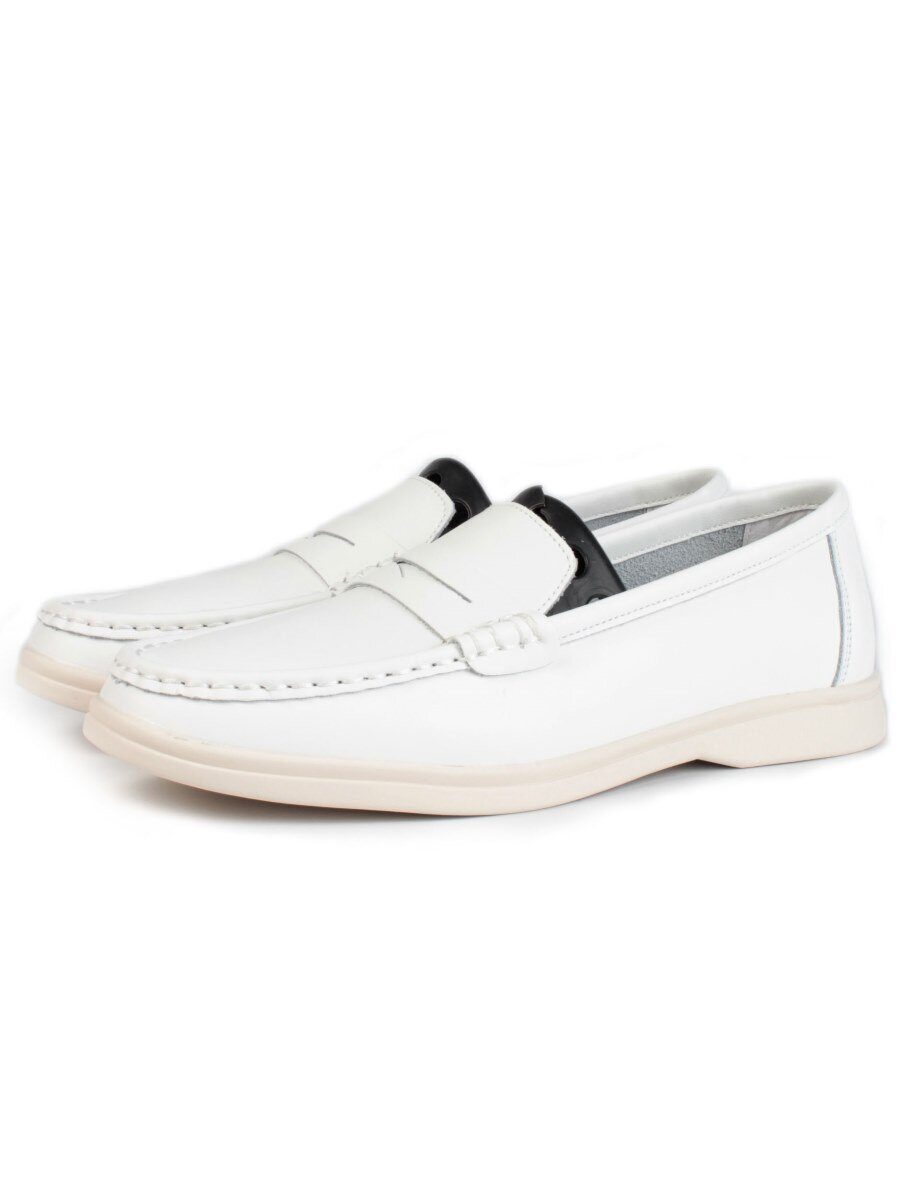 03-B417-1 WHITE Лоферы женские (натуральная кожа)