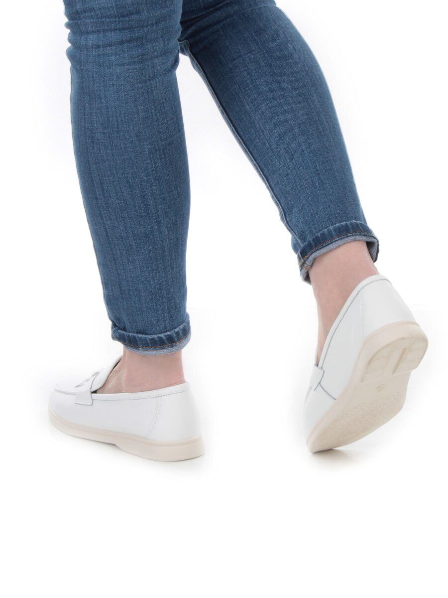 03-B416-1 WHITE Лоферы женские (натуральная кожа)