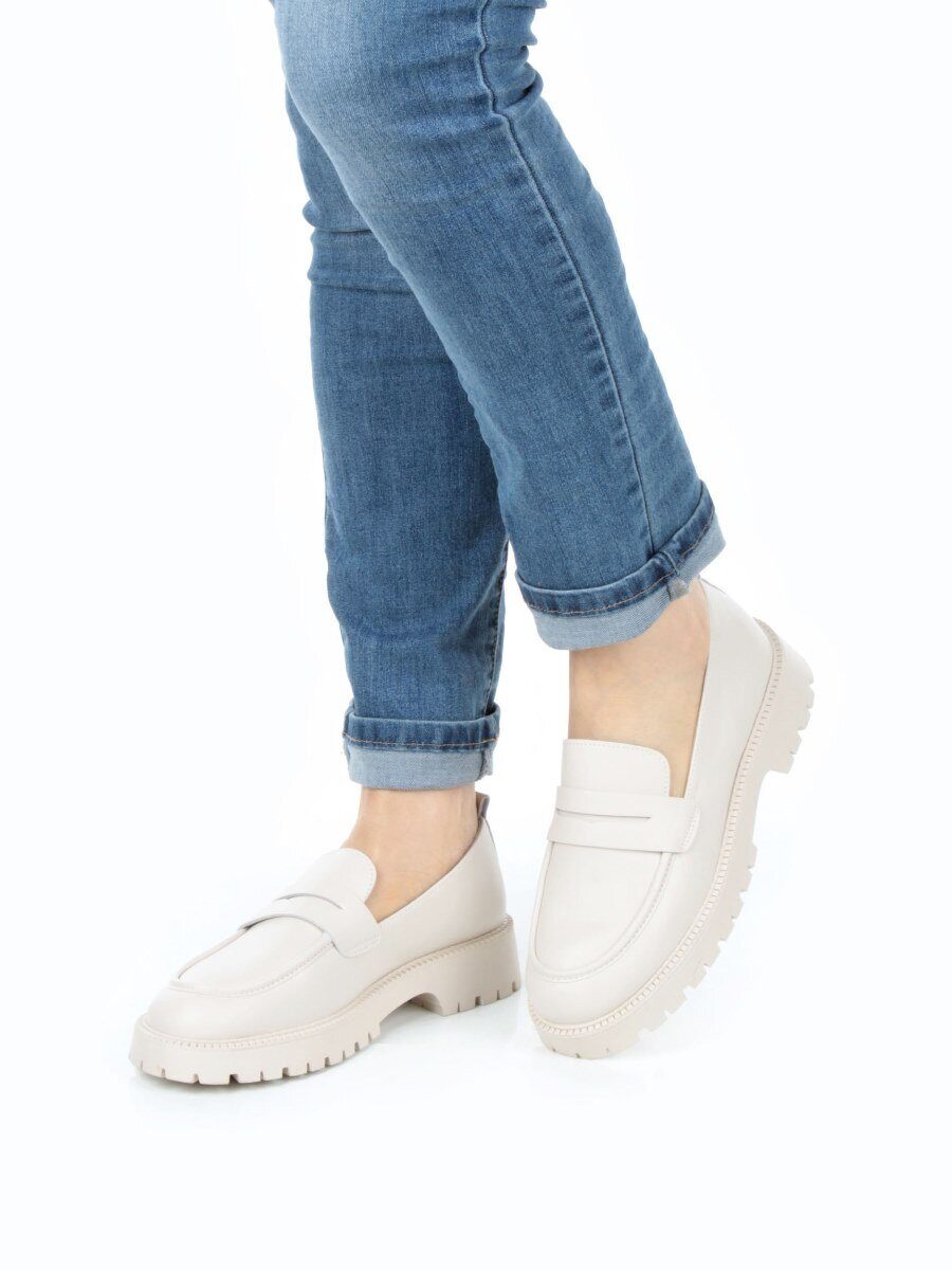 03-XR183/2 BEIGE Лоферы женские (натуральная и искусственная кожа)