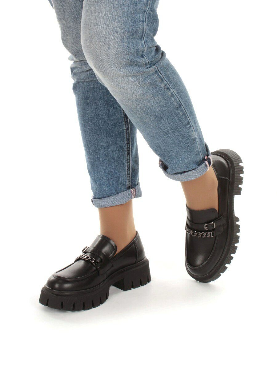 03-C1812-1 BLACK Лоферы женские (натуральная кожа)