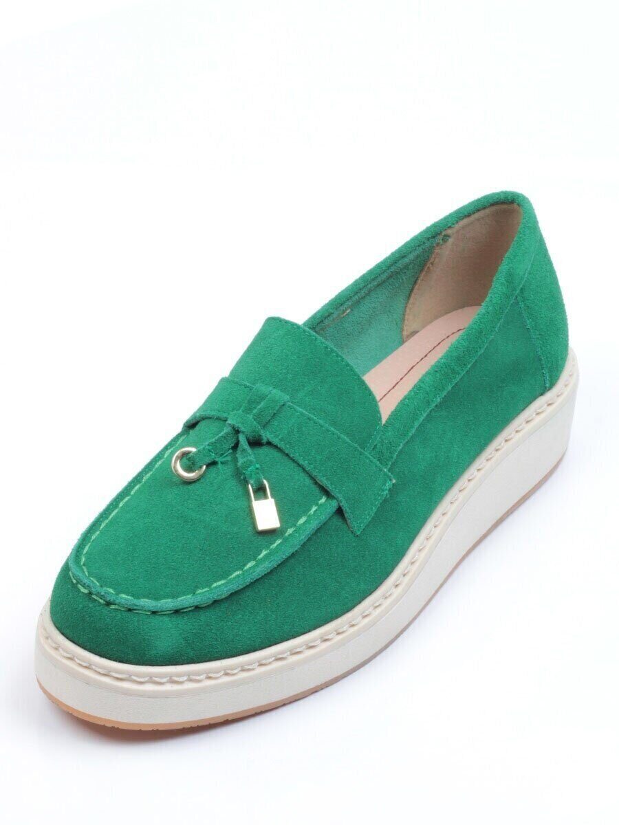 03-5061-6 GREEN Лоферы женские (натуральная замша)