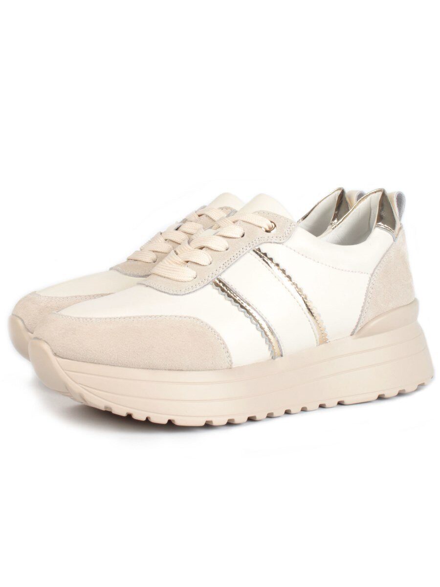 05-PDE40-1 BEIGE Кроссовки женские (натуральная кожа, натуральная замша)