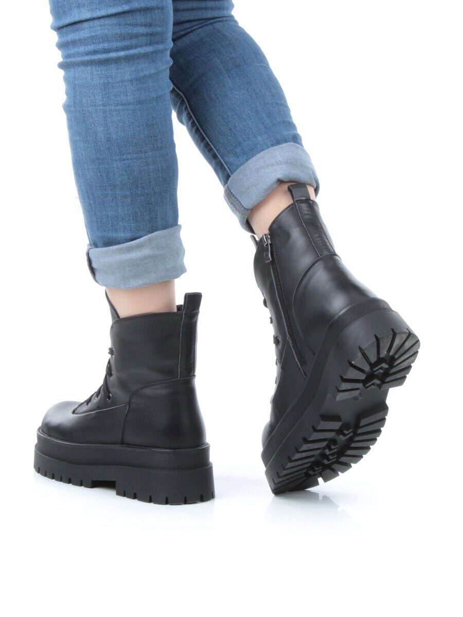 04-JPM5700A BLACK Ботинки зимние женские (натуральная кожа, натуральный мех)