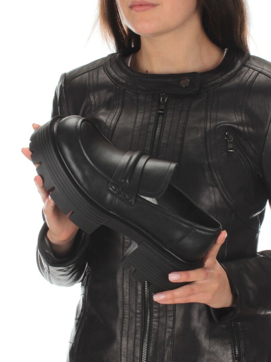 03-C1815-1 BLACK Лоферы женские (натуральная кожа)