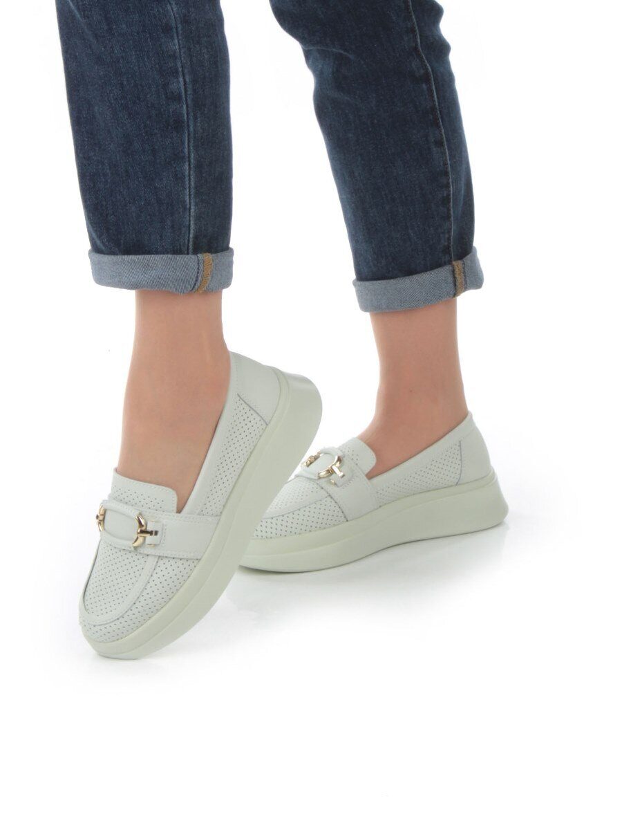 03-PDD169-5 LT. GREEN Полуботинки женские (натуральная кожа)