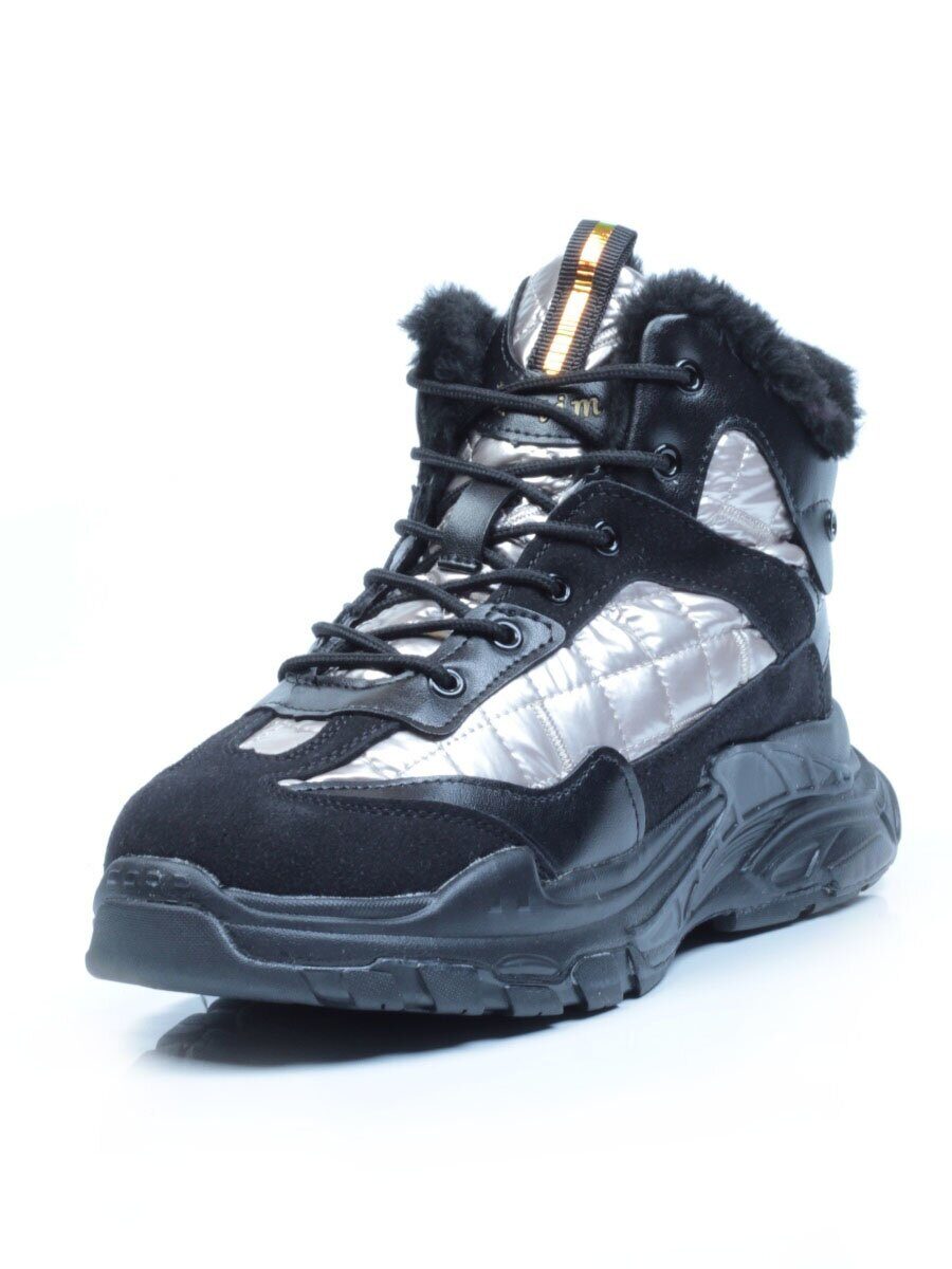 04-8524-3 BLACK Ботинки женские зимние (искусственные материалы)