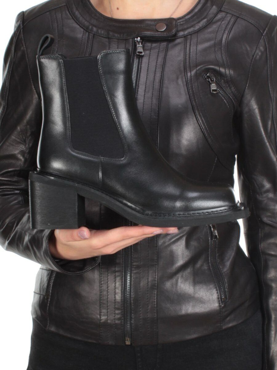 04-E21W-1A BLACK Ботинки зимние женские (натуральная кожа, натуральный мех)