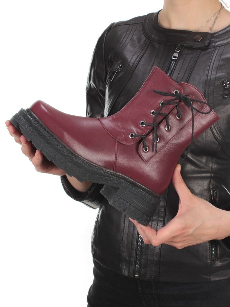 04-939-BORDO VINOUS Ботинки зимние женские (натуральная кожа, натуральный мех)