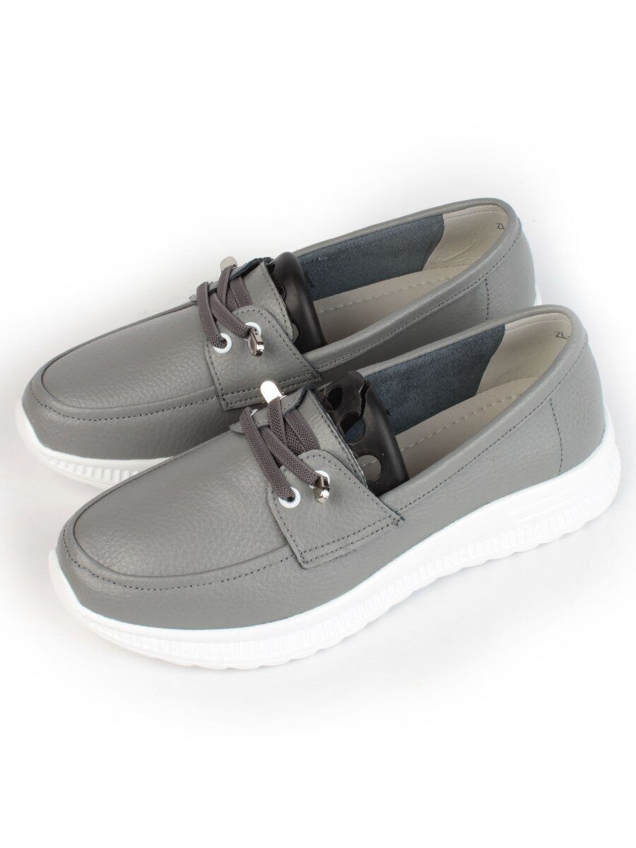 03-ZL-8861-1 DK. GRAY Полуботинки женские (натуральная кожа)