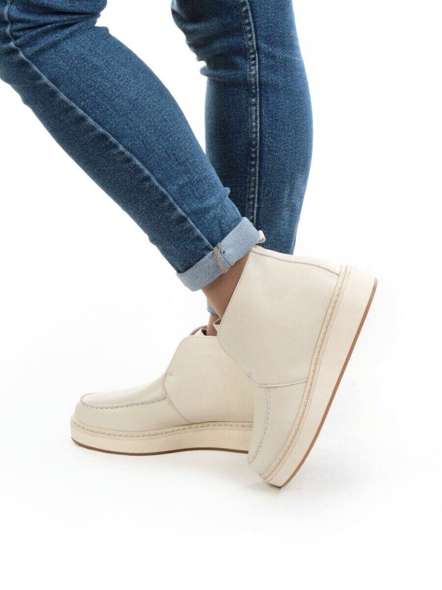 01-5173-3 BEIGE Ботинки демисезонные женские (натуральная кожа, байка)
