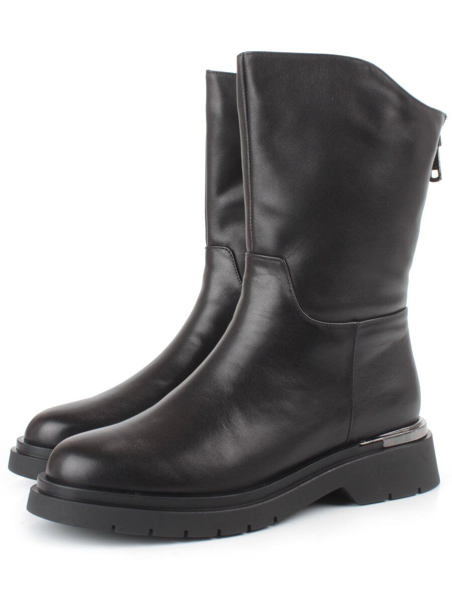 Z4228M BLACK Полусапоги зимние женские (натуральная кожа, натуральный мех)