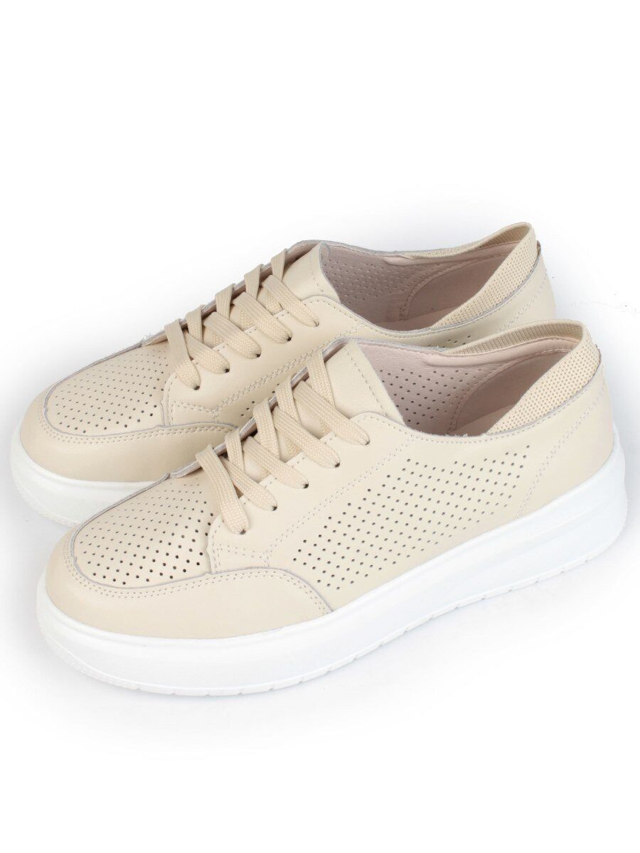 05-HY14-1D BEIGE Кроссовки женские (натуральная кожа)