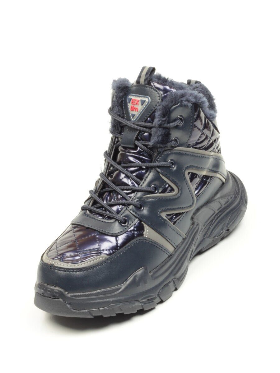 8526-2 DARK BLUE Ботинки зимние женские (искусственные материалы)