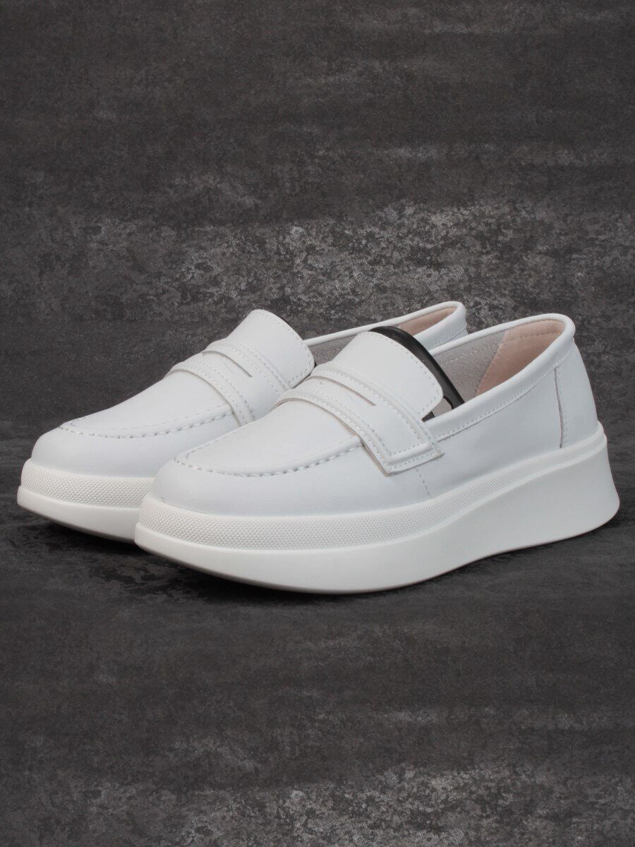 03-PDD171-1 WHITE Полуботинки женские (натуральная кожа)