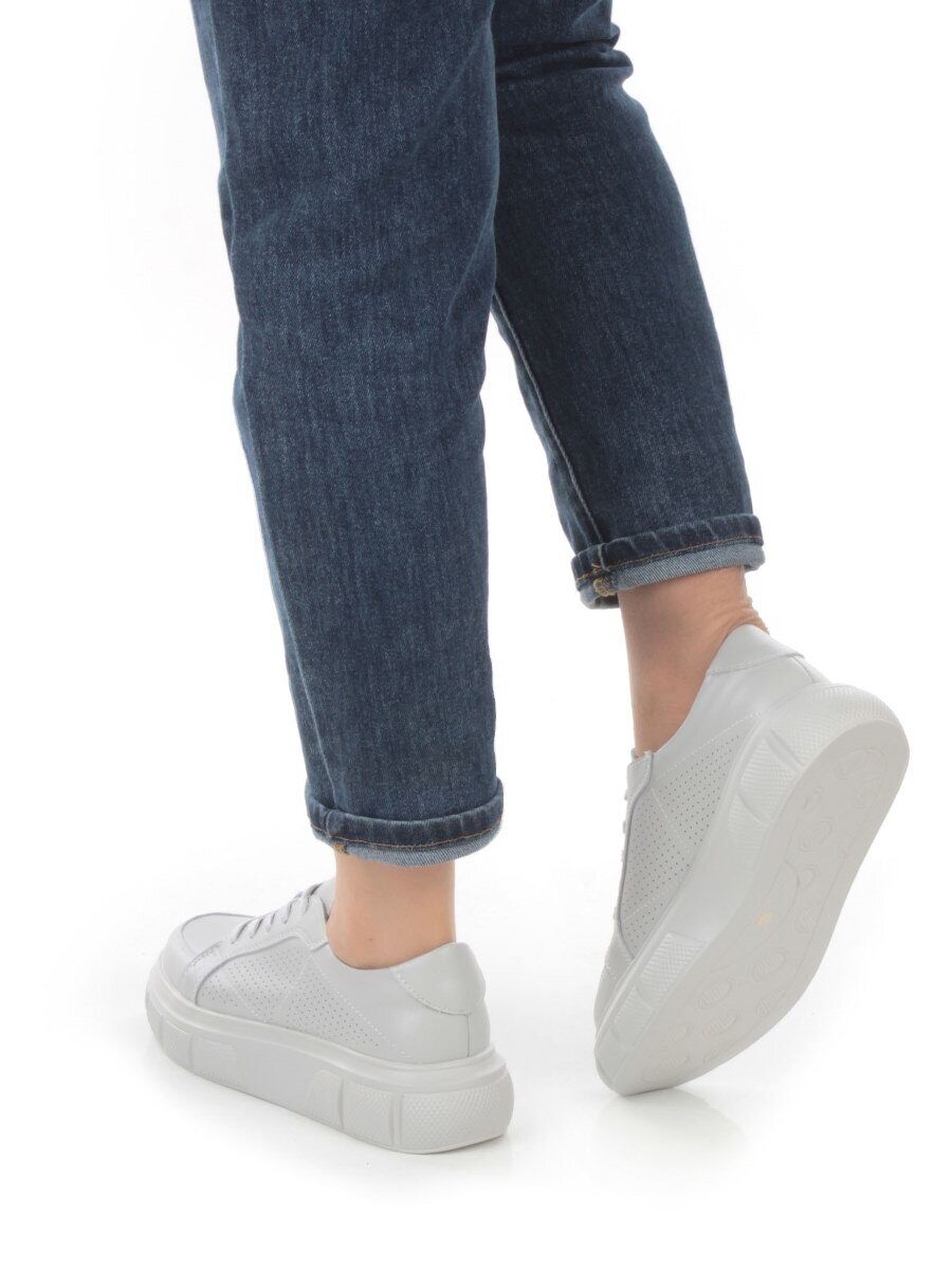 05-PDE35-3 GRAY Кроссовки женские (натуральная кожа)