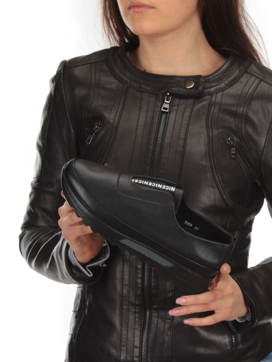 03-5303 BLACK Полуботинки женские (натуральная кожа)