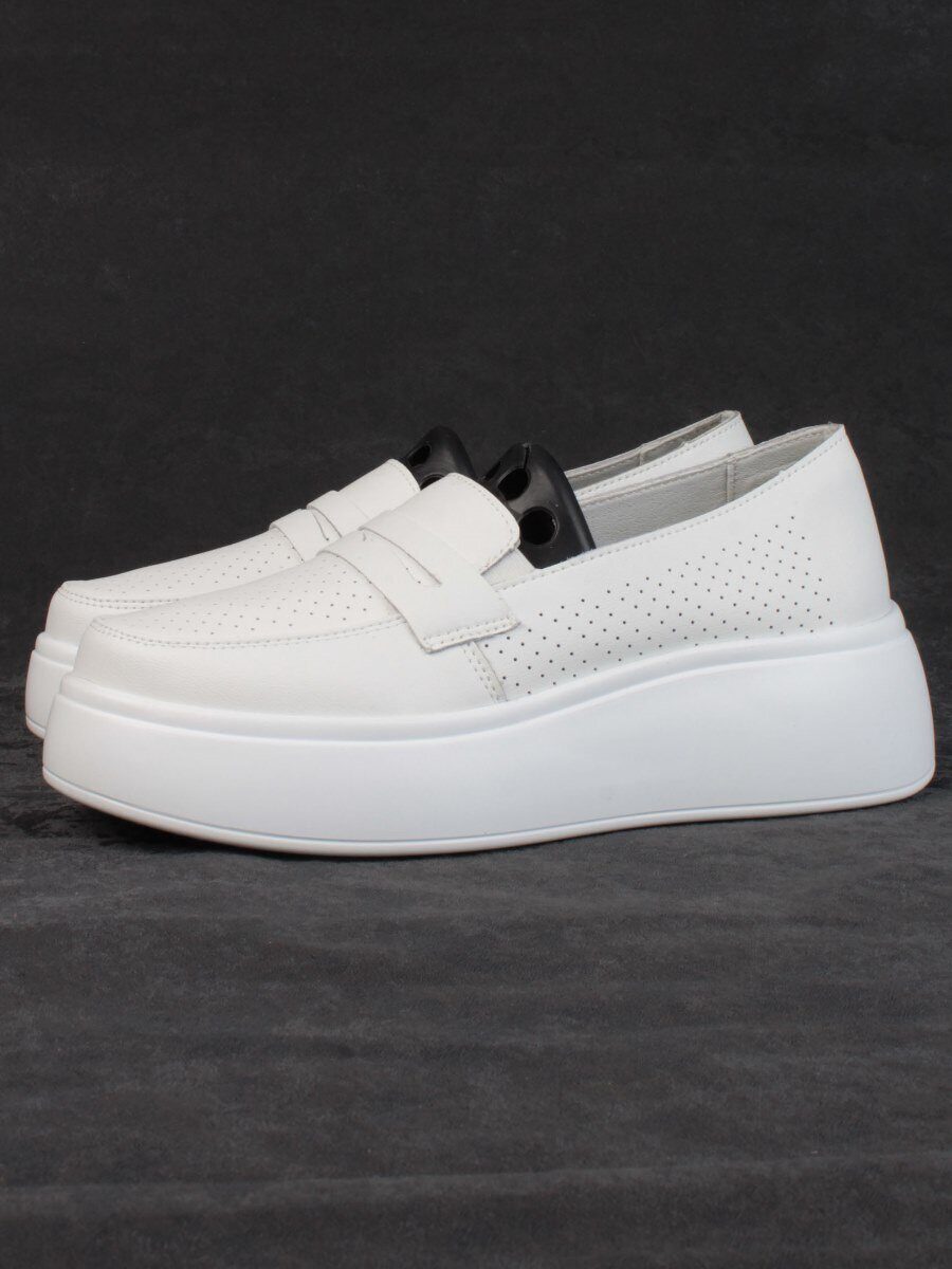 03-SD13-1D WHITE Полуботинки женские (натуральная кожа)