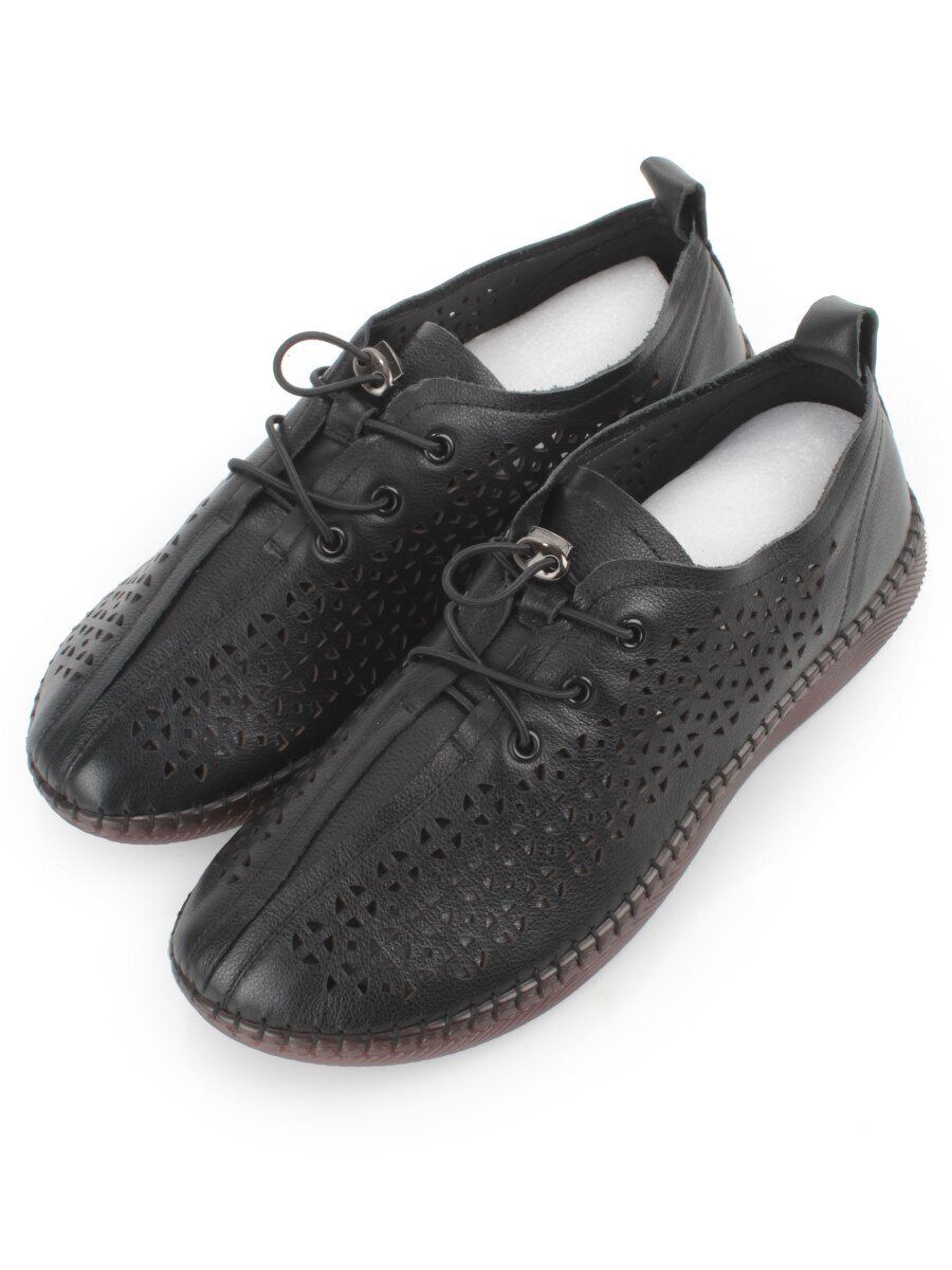 03-5005-1 BLACK Полуботинки женские летние (натуральная кожа)