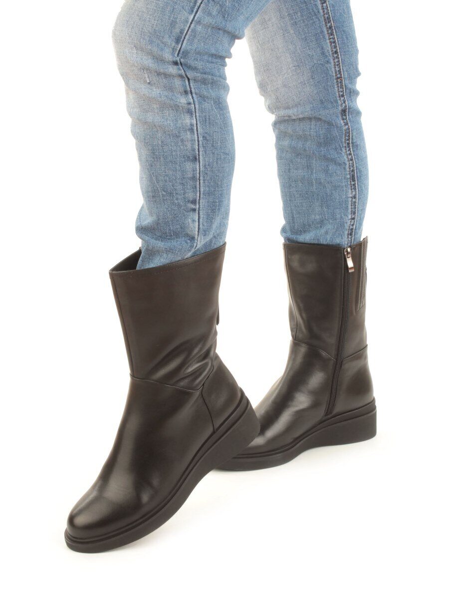 Z4212M BLACK Полусапоги зимние женские (натуральная кожа, натуральный мех)