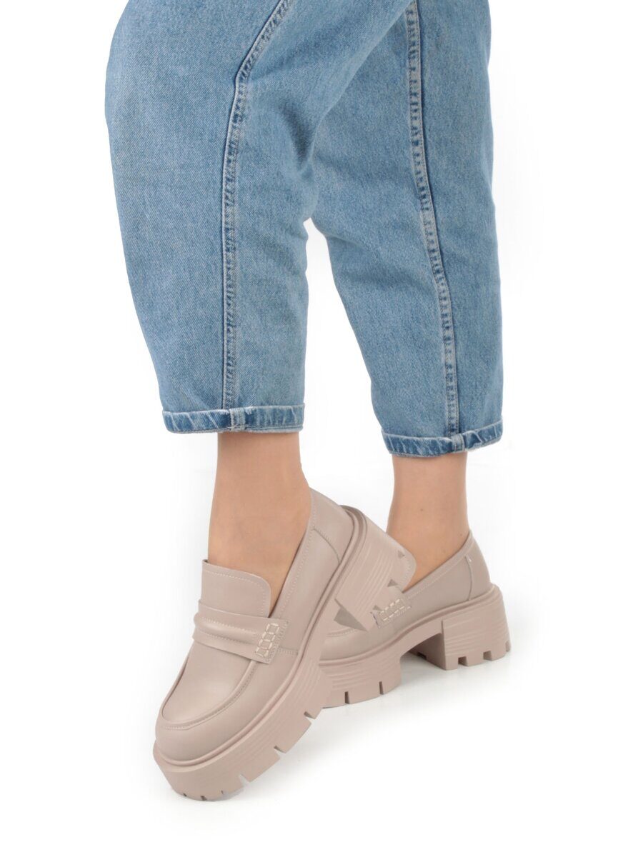 03-C1815-2 BEIGE Лоферы женские (натуральная кожа)