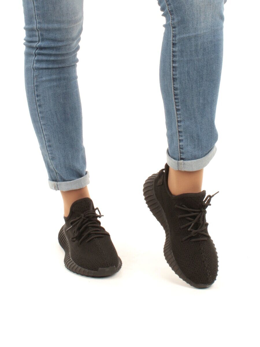 05-B552-18 BLACK Кроссовки женские (текстиль)