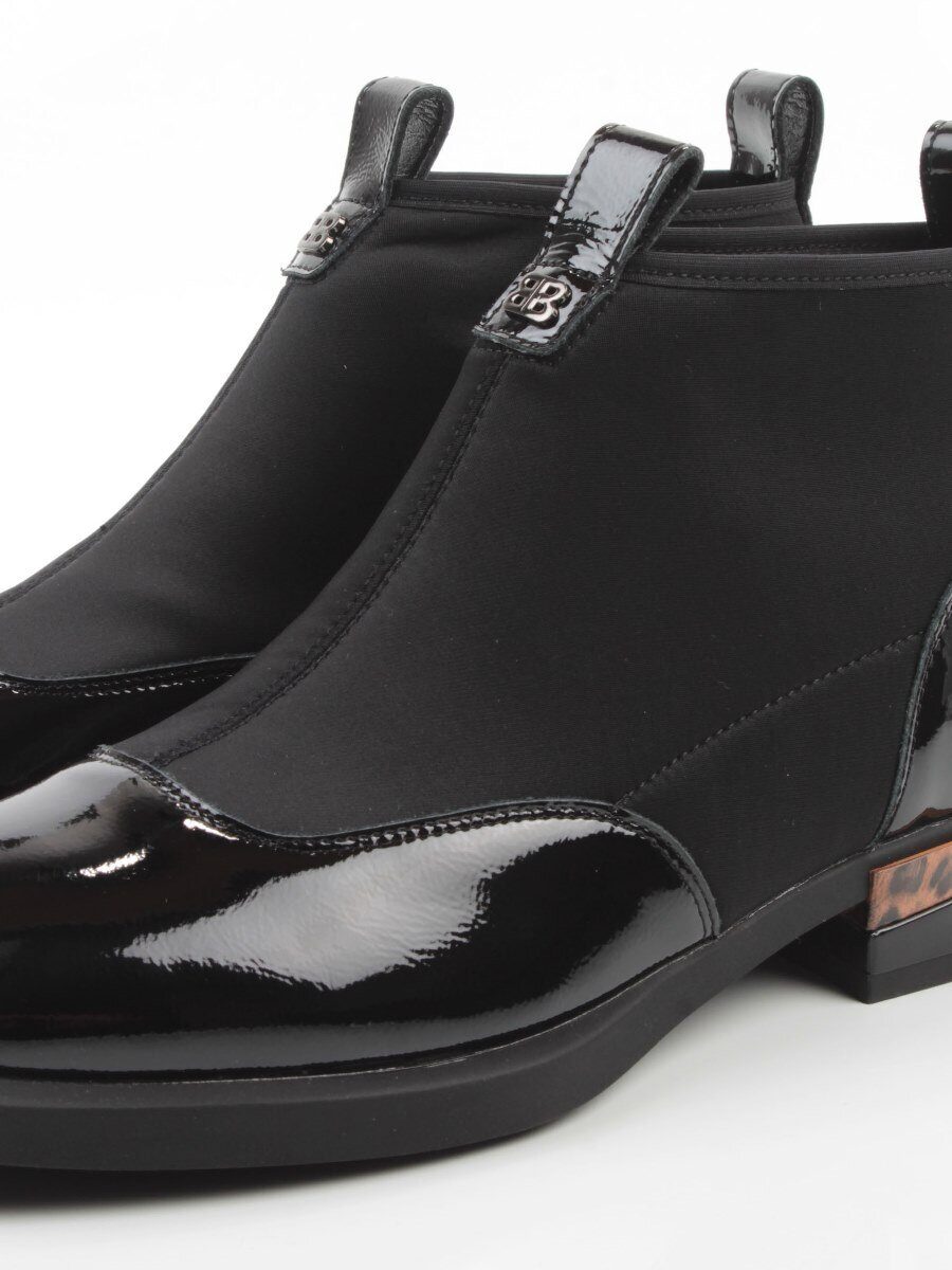 01-B44B-81AG BLACK Ботинки демисезонные женские (натуральная кожа, текстиль, байка)