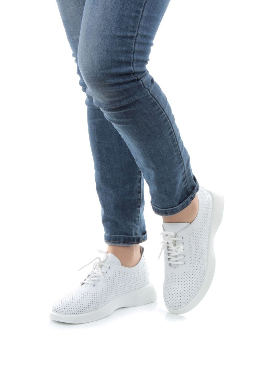 03-YD8-2D WHITE Полуботинки женские (натуральная кожа)