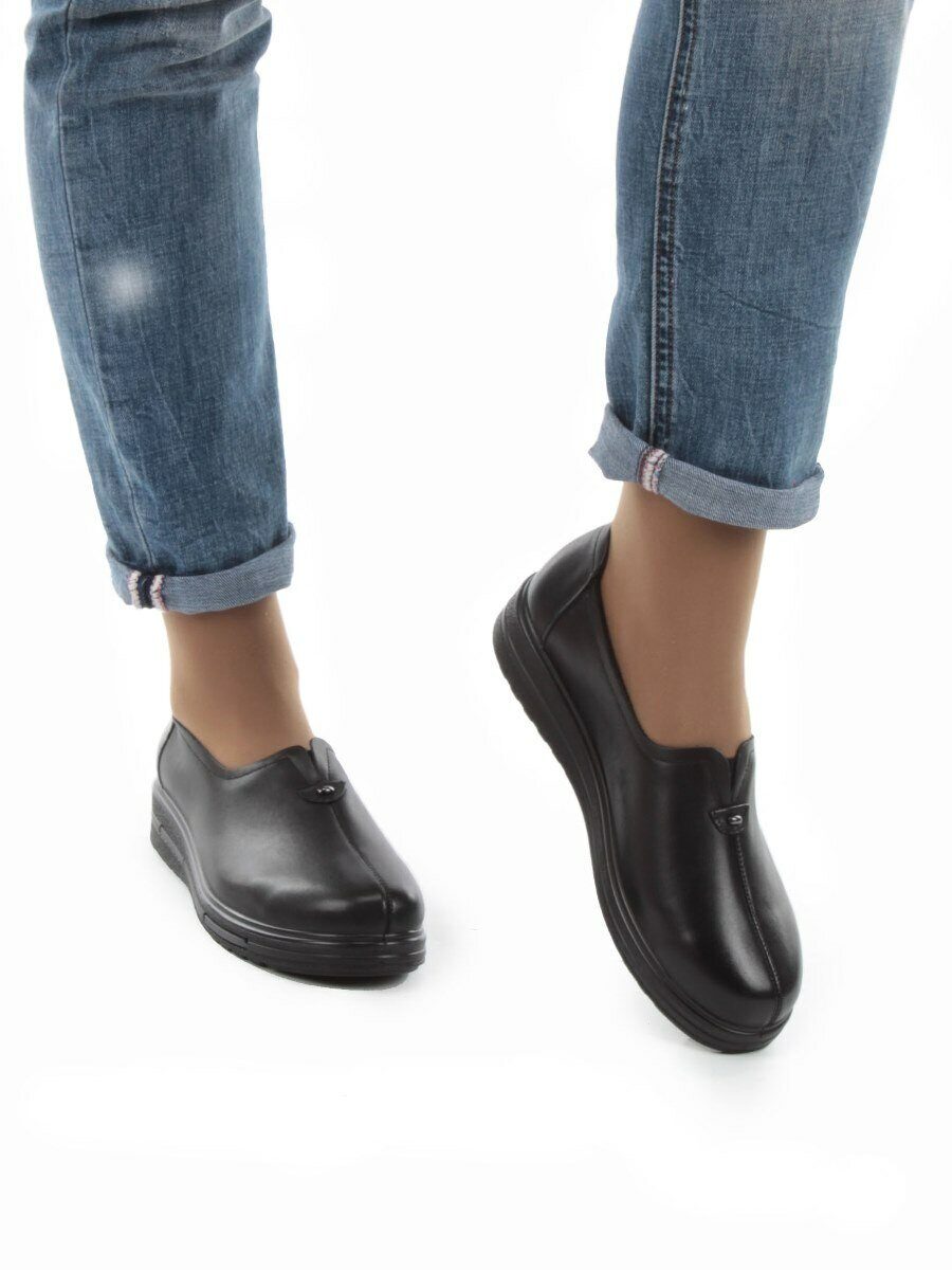 03-5068 BLACK Полуботинки женские (натуральная кожа)