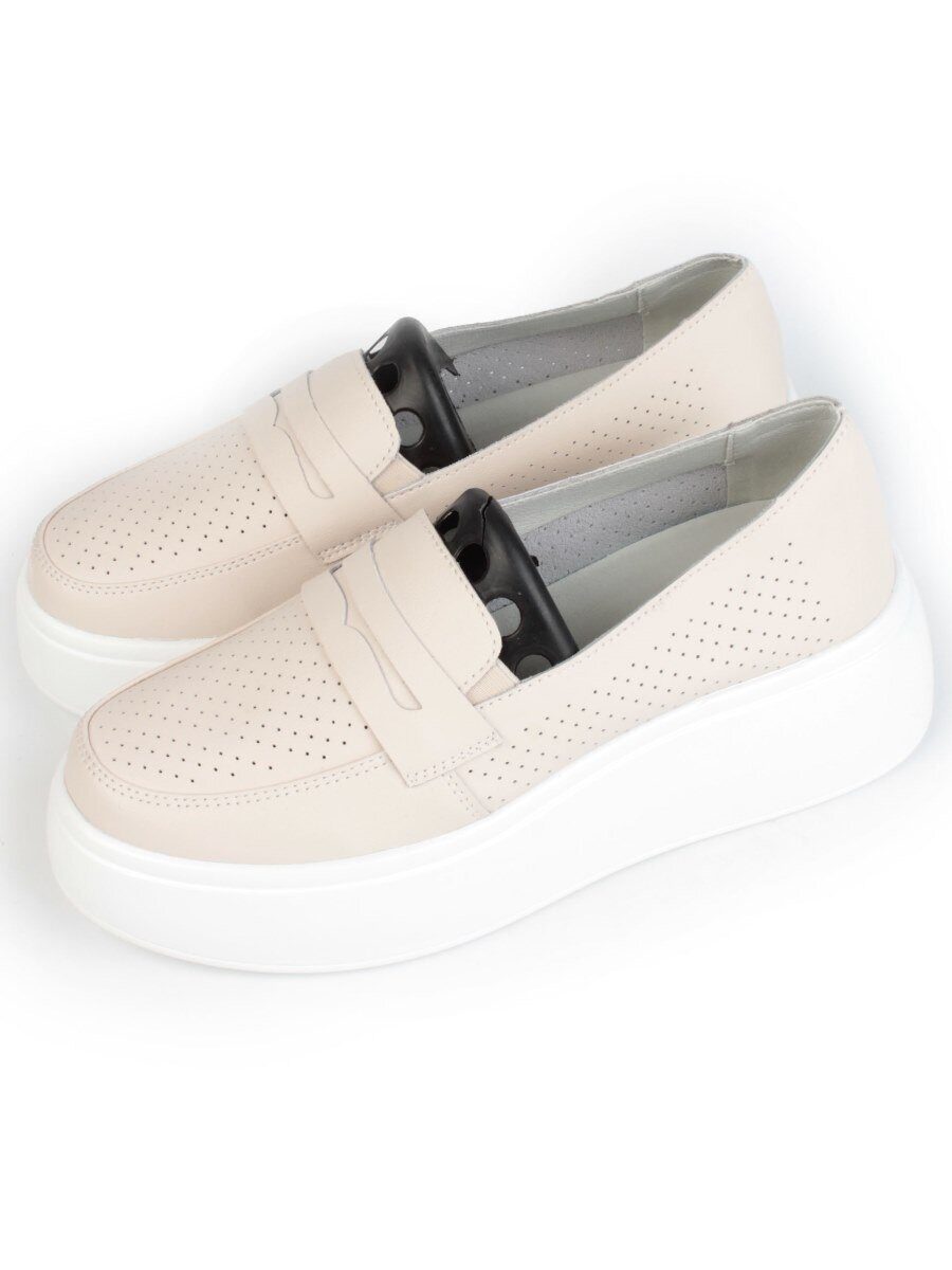 03-SD13-2D BEIGE Полуботинки женские (натуральная кожа)