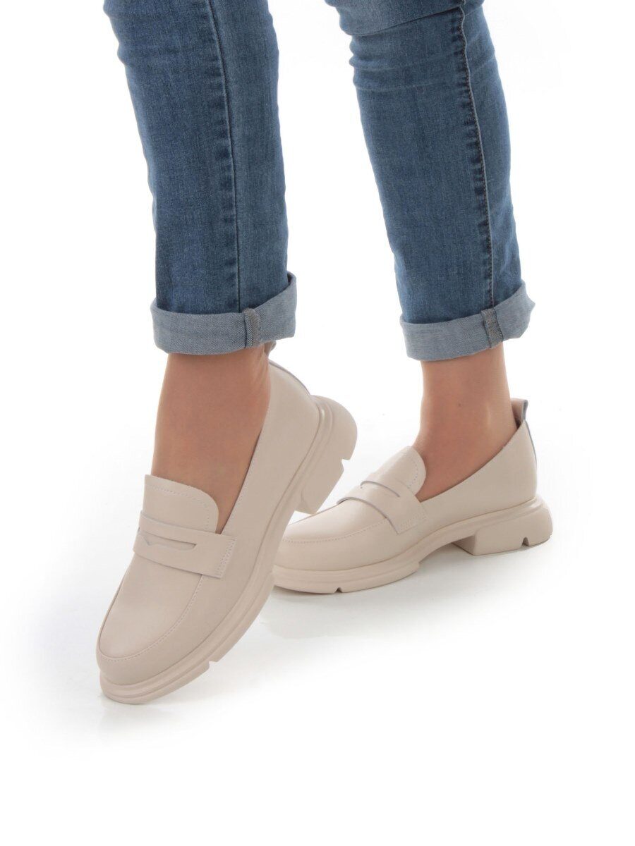 01-PDM354-3 BEIGE Ботинки демисезонные женские (натуральная кожа)