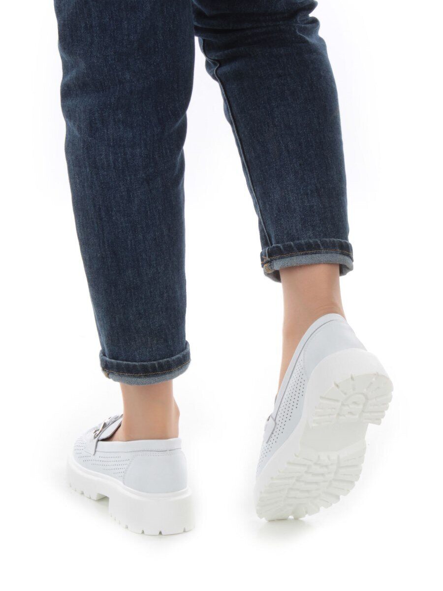 03-PDD153-1 WHITE Лоферы женские (натуральная кожа)