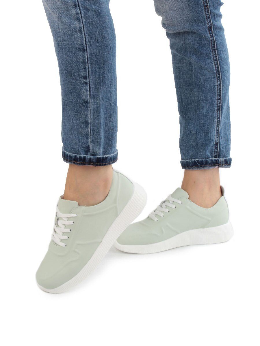 05-PDL195-3 LT. GREEN Кроссовки женские (натуральная кожа)
