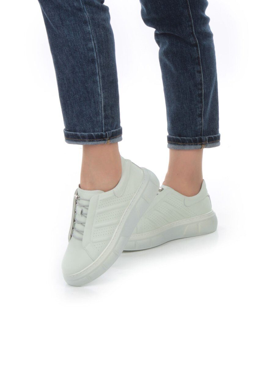 05-PDL256-3 LT. GREEN Кроссовки женские (натуральная кожа)