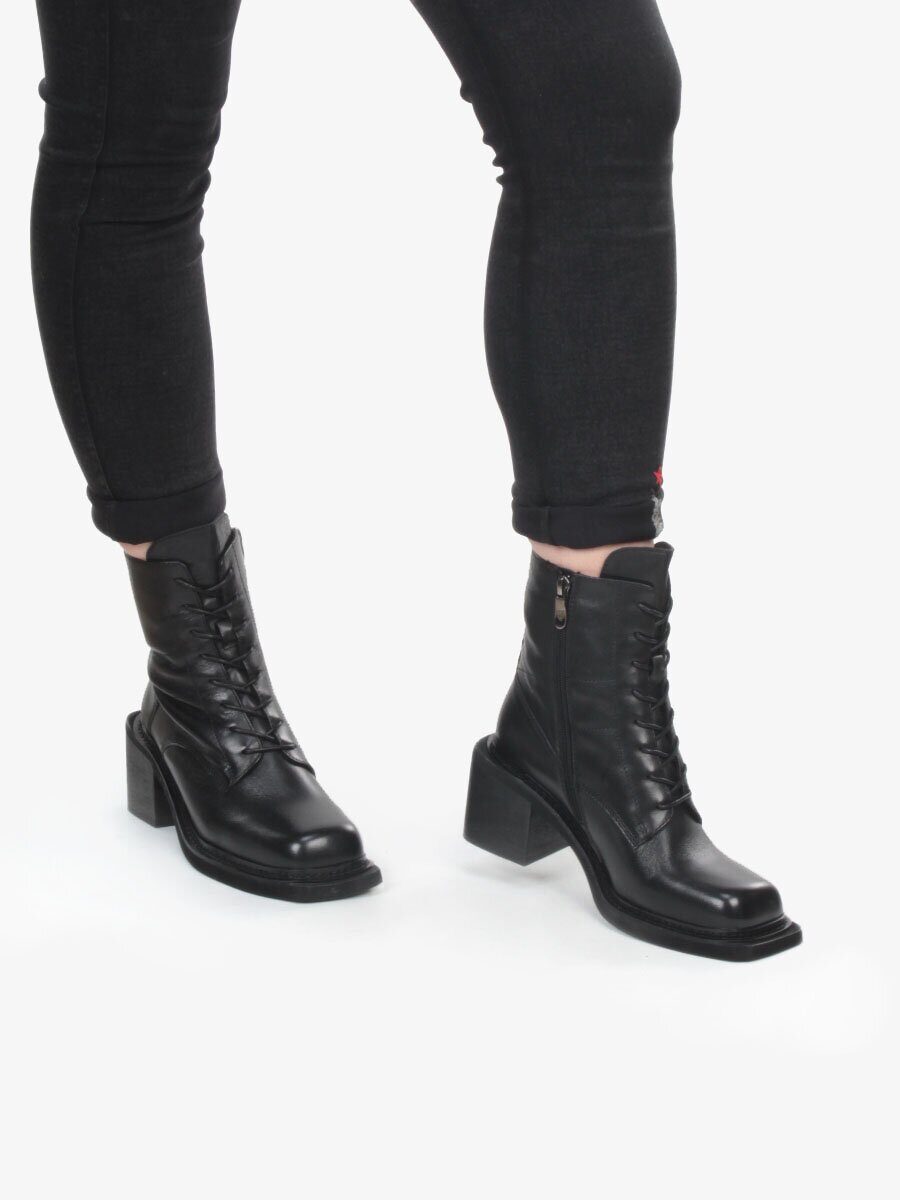 04-E21W-2A BLACK Ботинки зимние женские (натуральная кожа, натуральный мех)