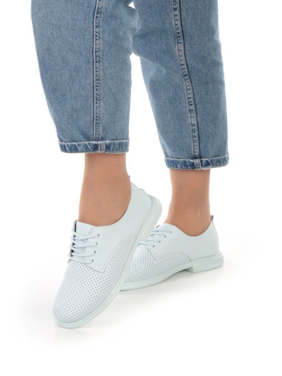 03-PDXL156-3 LT. BLUE Полуботинки женские (натуральная кожа)