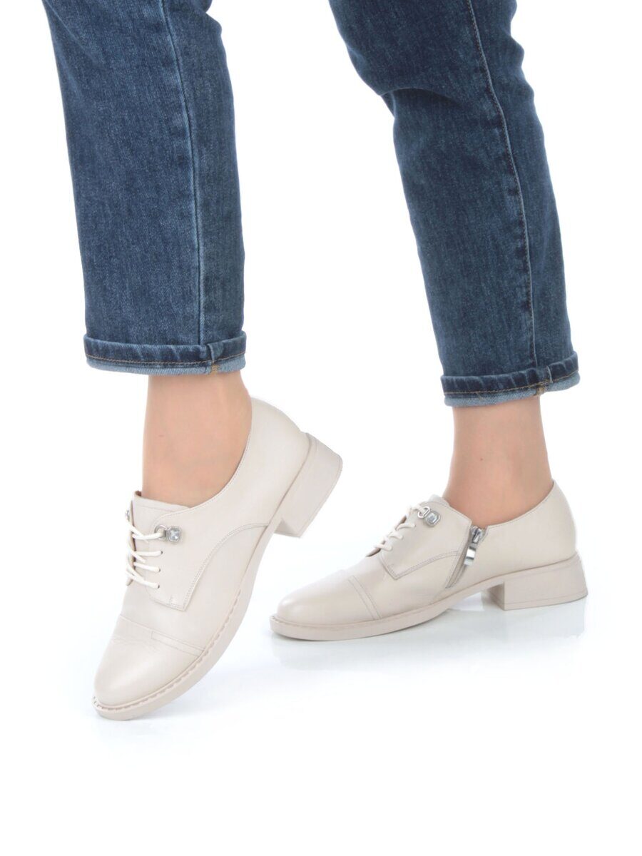 03-HP9954M BEIGE Полуботинки женские (натуральная кожа)