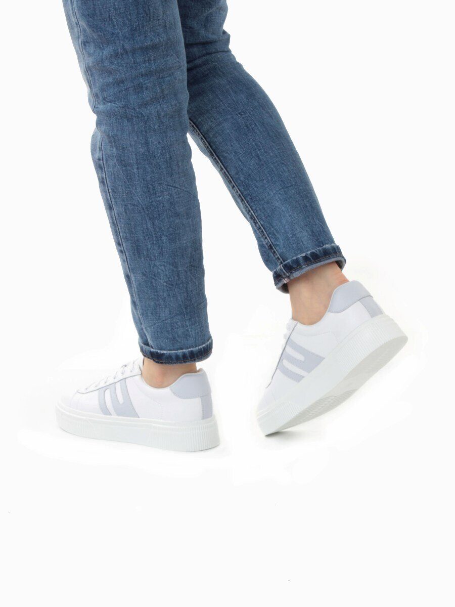 03-YC380-1 WHITE Кроссовки женские (натуральная кожа)