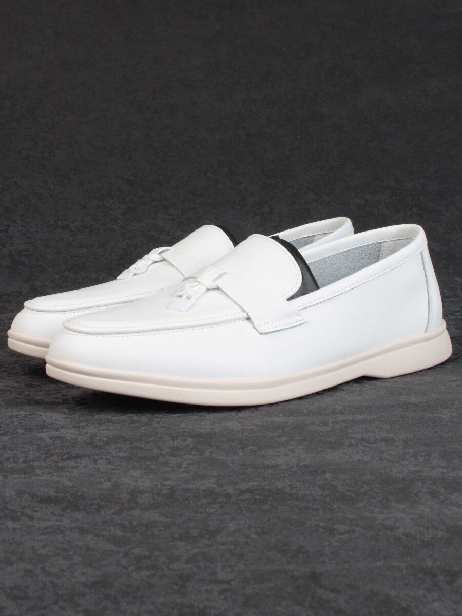 03-B416-1 WHITE Лоферы женские (натуральная кожа)