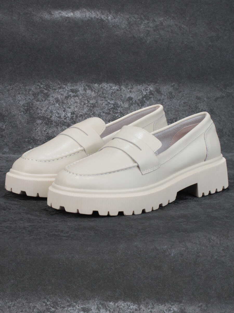 03-PDD178-2 LIGHT BEIGE Лоферы женские (натуральная кожа)