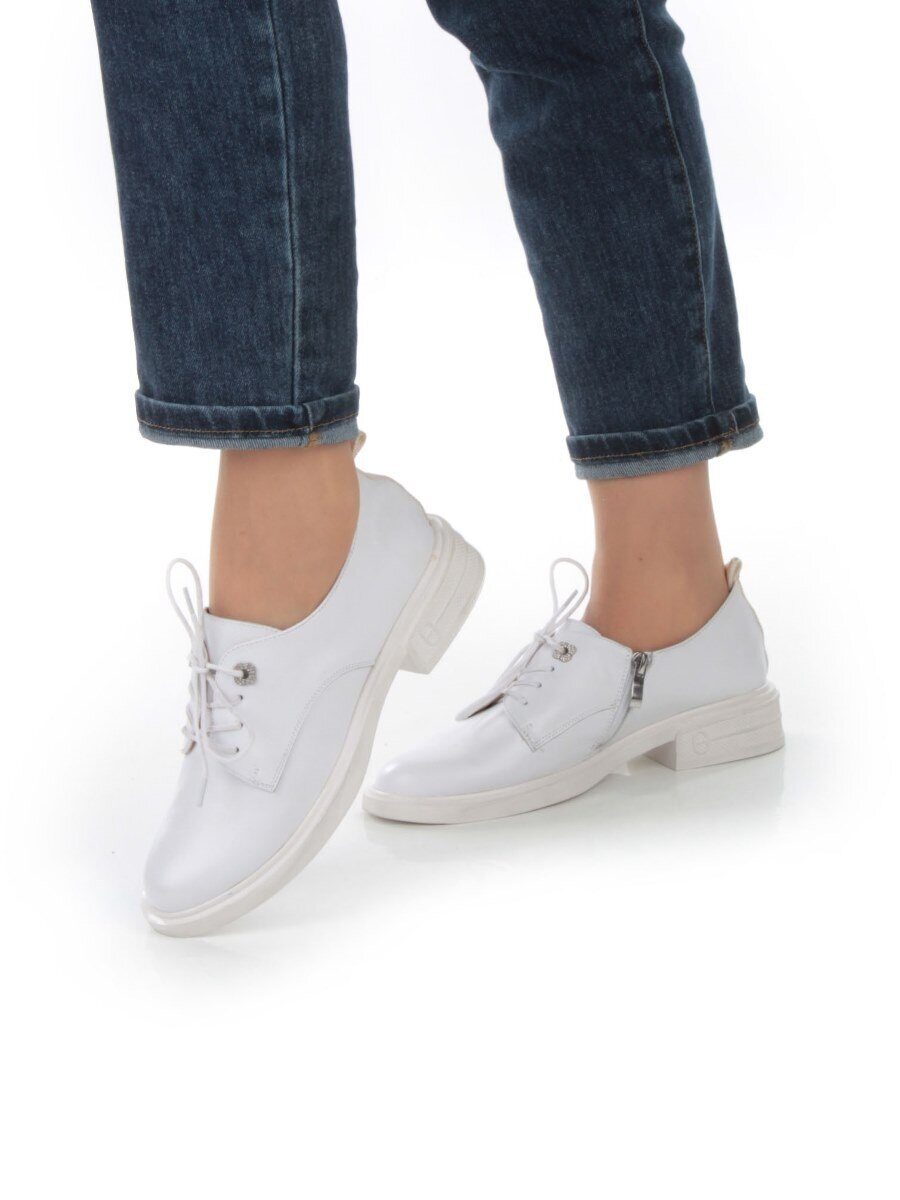 03-HP9962B WHITE Полуботинки женские (натуральная кожа)