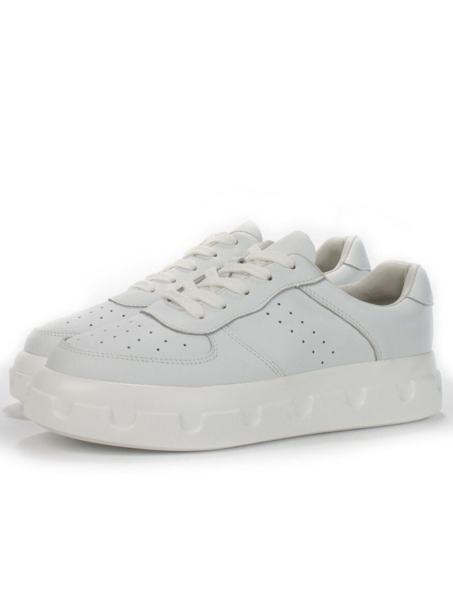 05-PDXL101-1 WHITE Кроссовки женские (натуральная кожа)