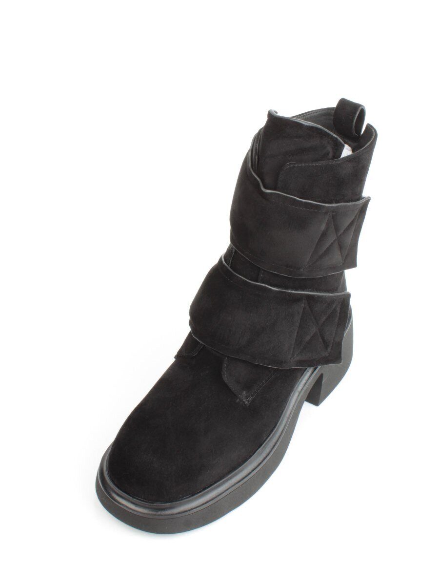 04-M3-HSM711 BLACK Ботинки зимние женские (натуральная замша, натуральный мех)